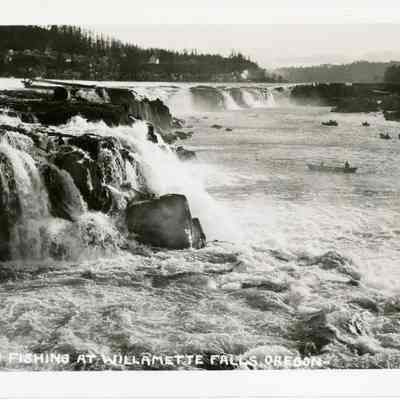 Willamette Falls Salmon Fishing Postcard