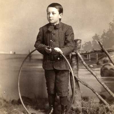 Portrait of Boy playing with Hoop