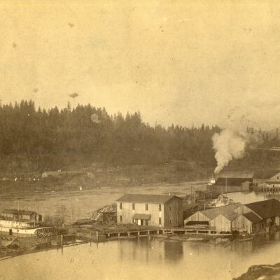 Oregon City 1889 - Steamboat at Dry Dock and Boat Basin