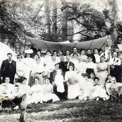 Unknown Group in Front of a Tent 1908