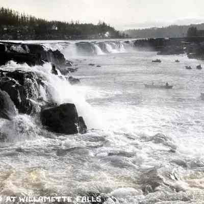 Barnett Album - Willamette Falls - Boats Salmon Fishing