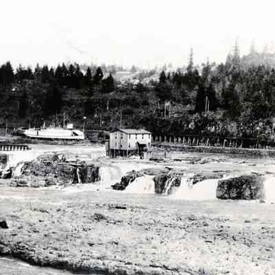1890 Flood - Willamette Falls Electric Power Station A after Flood