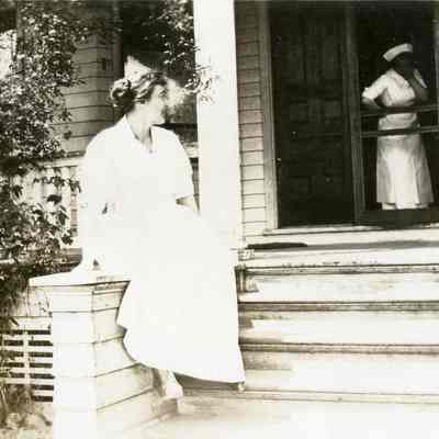 Unknown Nurses on Front Porch