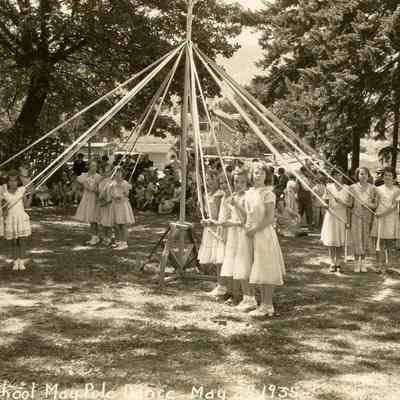 Barclay School Students 1935 - May Pole Dance - Oregon City