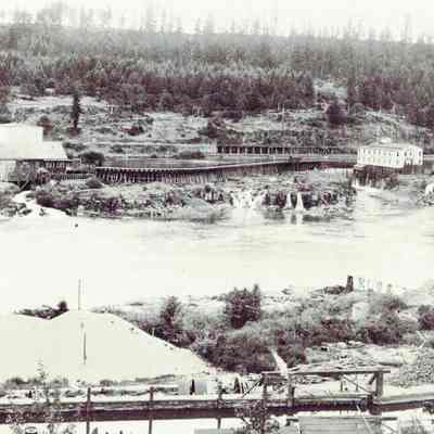 Willamette Falls Power Plant Station A - Oregon City in Background