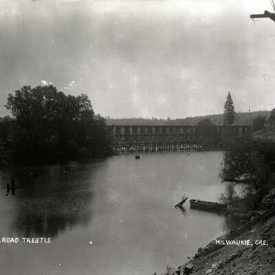 Railroad Trestle Milwaukie Oregon 1910