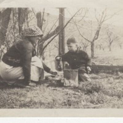 Lady, Child, Duck, Bucket - No Date or Location