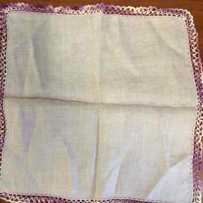 lavendar handkerchief with trim/Marrs-Curry/Unknown Provenance
