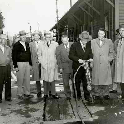 Oregon City Elevator Construction Ground Breaking 1954