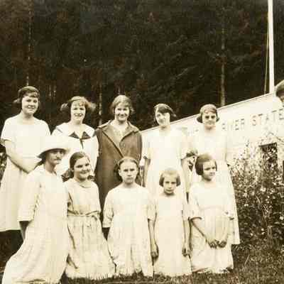 Unidentified students and teacher Fish Hatchery - Talbert Collection