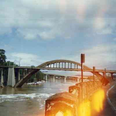 Oregon City 1990s - Arch Bridge Viewed from Highway 99E