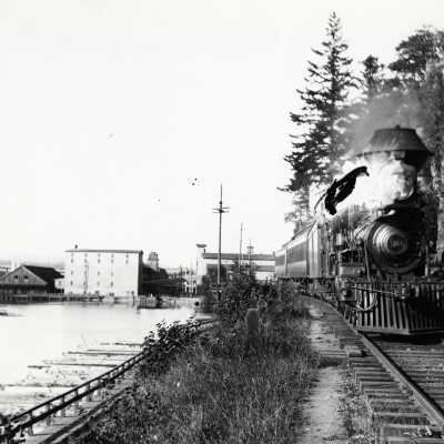 Steam Train leaving Oregon City - 1890's