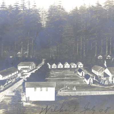 Wilhoit Springs Resort postcard, aerial view of grounds and facilities