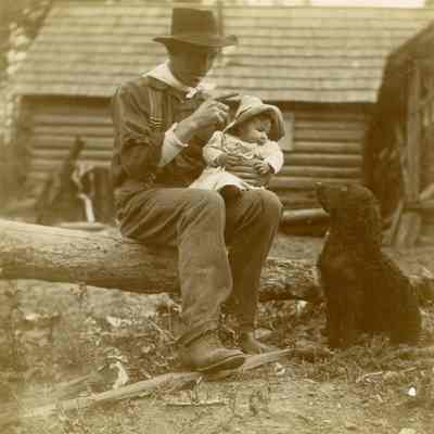 Unknown Man, Baby and Dog - Talbert Collection