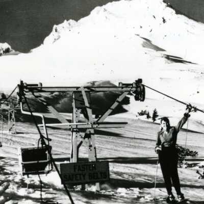 Mount Hood Magic Mile Chair Lift Buried - 1948
