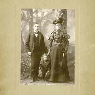 Unknown Man, Woman and Child - Studio Portait