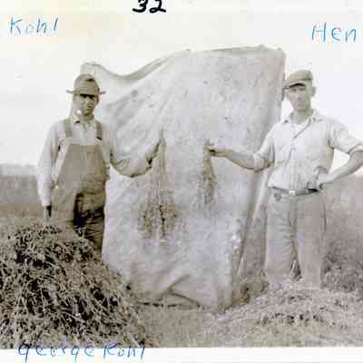 Upper Logan 1928 - Henry and George Kohl Testing Fertilizer