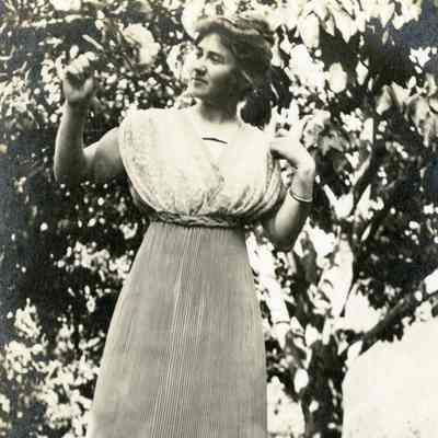 Unknown Young Woman Posing under a Tree