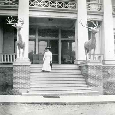 Oregon City 1913 - Elks Lodge - Woman on Steps
