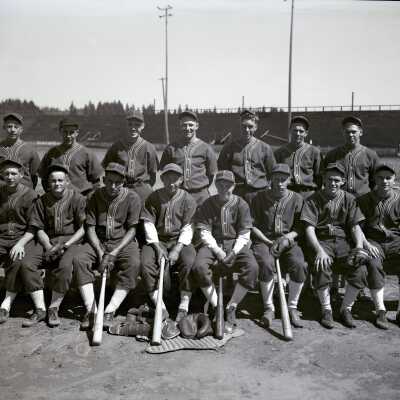Baseball Team Photograph Negative