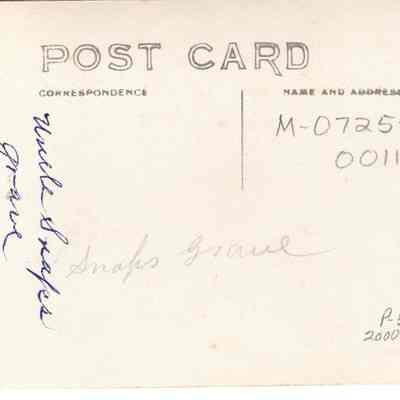 Back of photograph post card