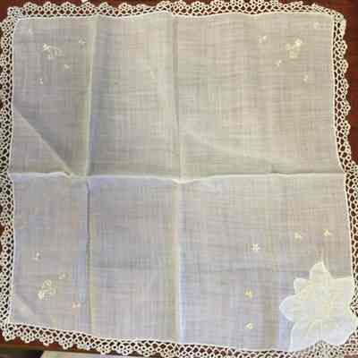 embroidered cream handkerchief/Marrs-Curry/Unknown Provenance