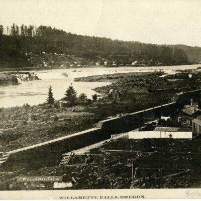 Willamette Falls and Locks - 1874 - Before Mills - West Linn Oregon
