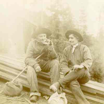 Two Unknown Men(?) with Knapsacks - Talbert Collection