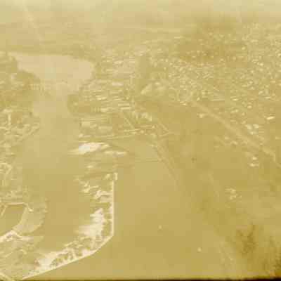 Oregon City 1922 - Aerial View of Willamette Falls, West Linn and Oregon City