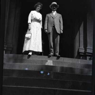 Hat Cochran and Deputy Deadman on Steps of Clackamas County Court House.