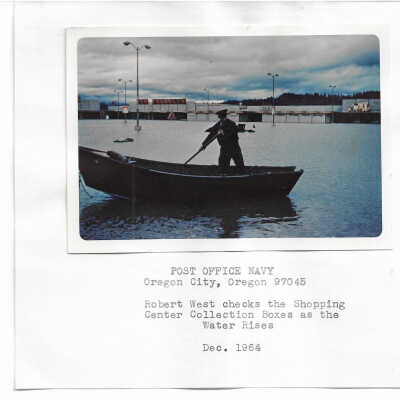 Gag Photograph/ Mail man on boat