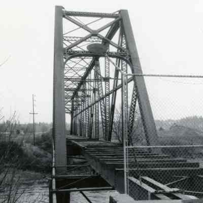 Interurban Electric Car Bridge at Gladstone, Oregon, in February 1976.