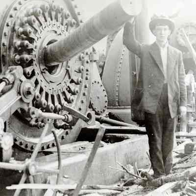Cazadero Dam "Station G" - June 1908 - After Equipment Explosion - Clackamas River, Oregon