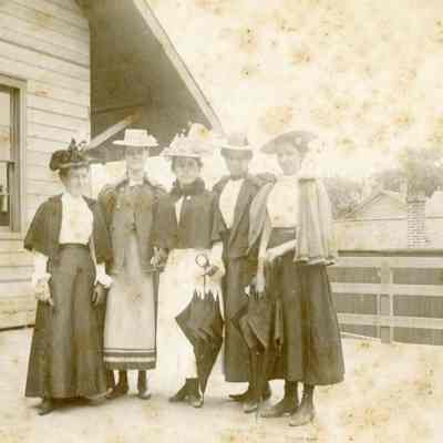 Five Women Possibly at a Train Station