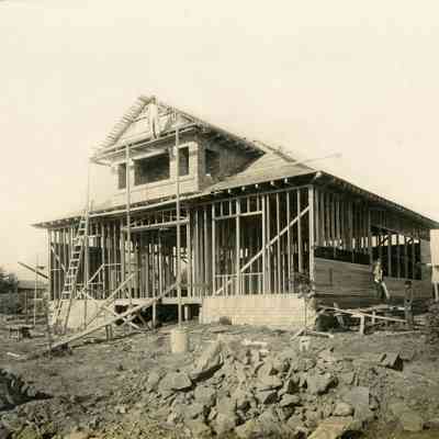 Clearmont School House under construction