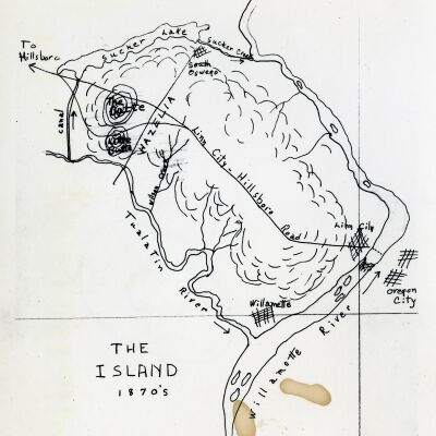 The Island Bound by the Willamette, Tualatin Rivers and Sucker Lake - 1870's