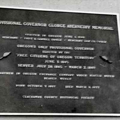 Oregon City 1964 - George Abernethy Memorial Plaque on Oregon City Post Office Building