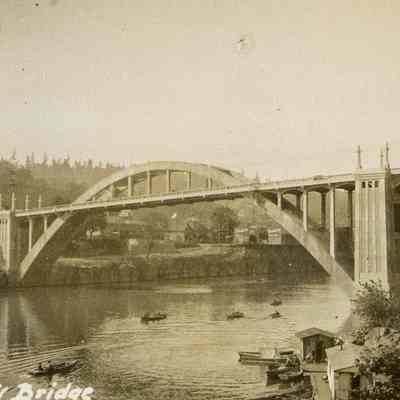Oregon City Arch Bridge over Willamette River - May 1923
