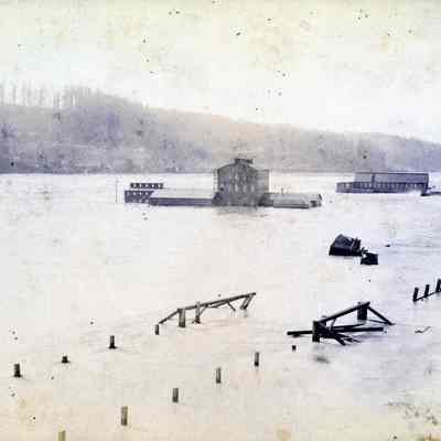 1890 Flood - Willamette River at West Linn, Oregon Locks