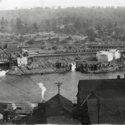 Willamette Falls Locks and Mills Before 1922 - Panorama Photo