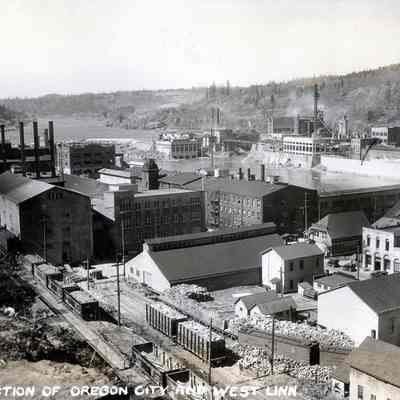 Barnett Album - Oregon City Mill from Bluff