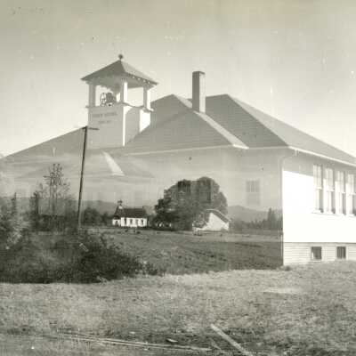 Yoder and Rural Dell Schools, Double Exposure, Clackamas County, Oregon