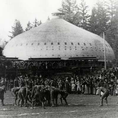 Chautauqua Park, Football Game Eastham vs. Barclay Schools - 1898 or 1900