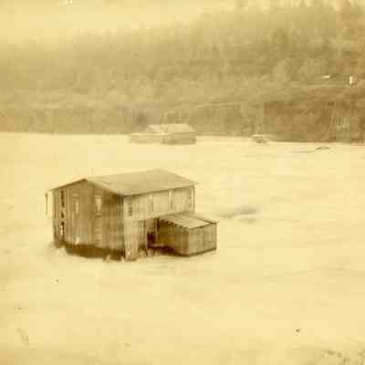 1890 Flood - "Station A" Electric Plant - Willamette River at Oregon City