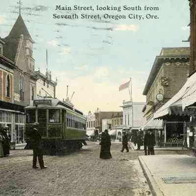 Oregon City 1911 - Main Street - Looking South from 7th Street