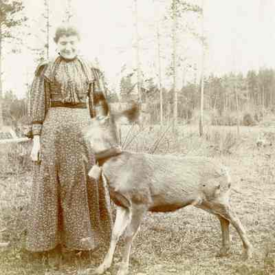 Unidentified Woman with Pet Deer - Talbert Collection