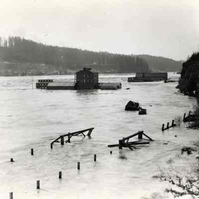 1890 Flood - Willamette River at West Linn, Oregon Locks