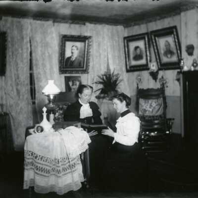Interior View of the Howell Residence - Mrs. S. D. Howell and Miss Mary Howell