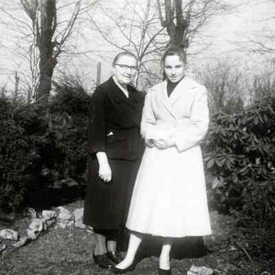 Two Unidentified Women in Yard 1956 - Hopp Family Collection