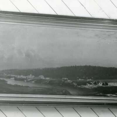 Willamette River Falls - Photograph of a Painting of Willamette River Falls Oregon - 1866-1867